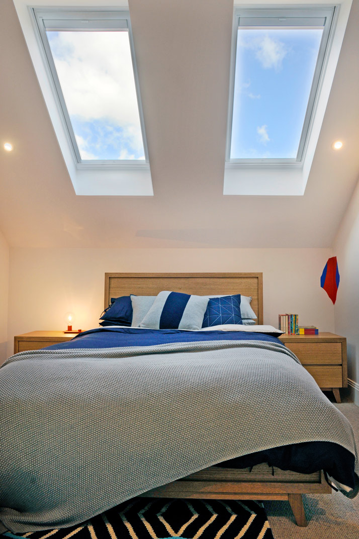 bedroom skylights above bed in wellington
